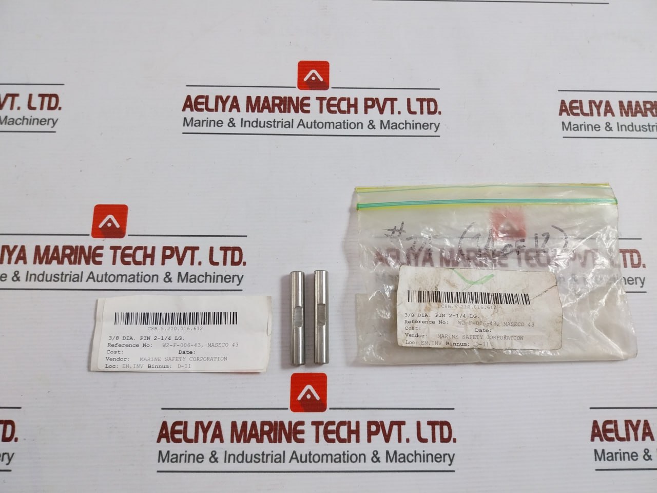 Lot Of 2X W2-f-006-43 3/8 Dia 2-1/4 Lg Groove Pin