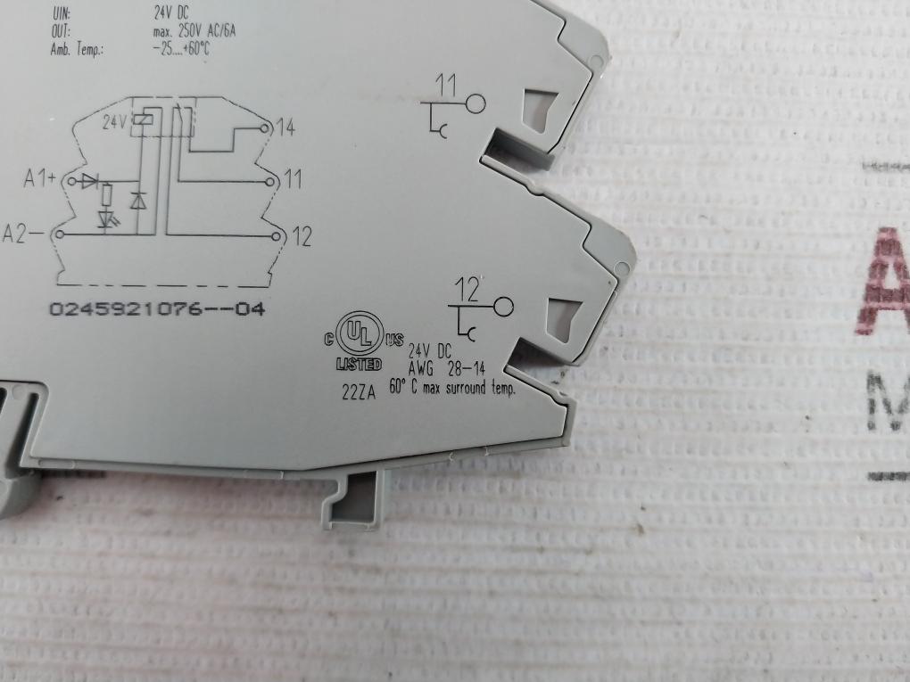 Lot of 2X Wago 857-304 Relay Module 24V DC 250V AC/6A A23092-A1024-A301 60 C