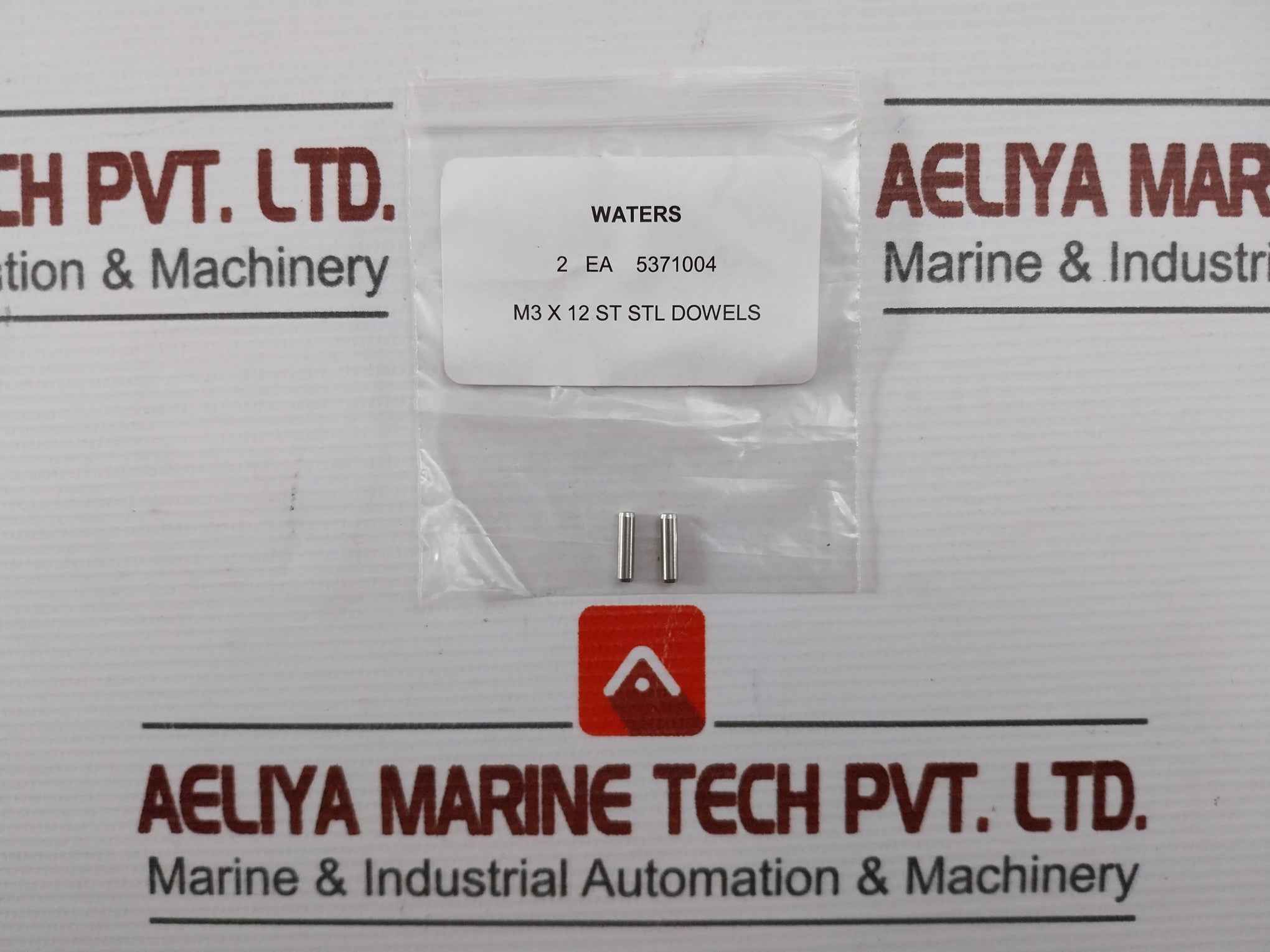 Lot Of 2X Waters M3 X 12 St Stl Precision Dowel Pin 5371004