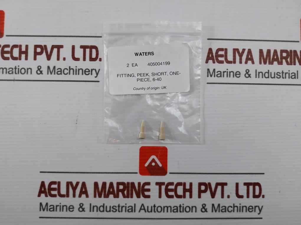 Lot Of 2X Waters Peek Size: 6-40 405004199  Short One Piece Fitting