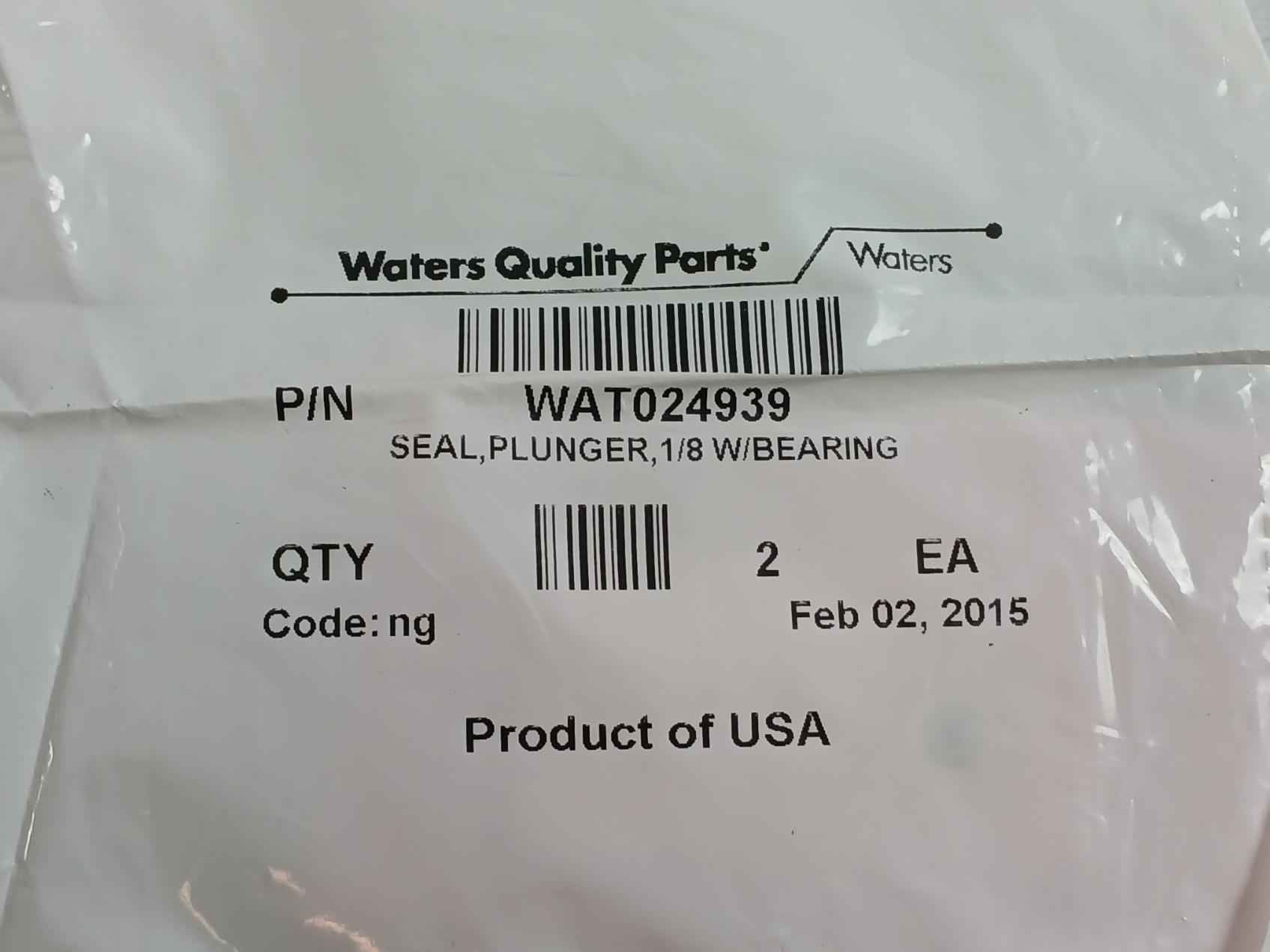Lot Of 2X Waters Plunger Seal 1/8 In With Bearing Part No: Wat024939