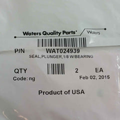 Lot Of 2X Waters Plunger Seal 1/8 In With Bearing Part No: Wat024939