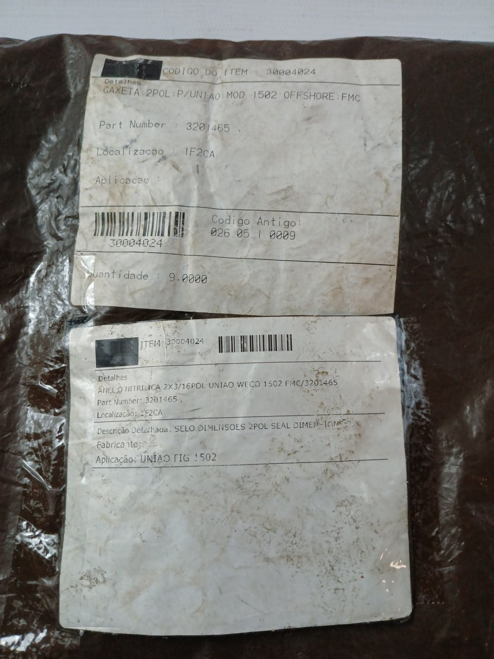 Lot Of 2X Weco 3201465 Black Nitrile Rubber O Ring 2X3/16Pol