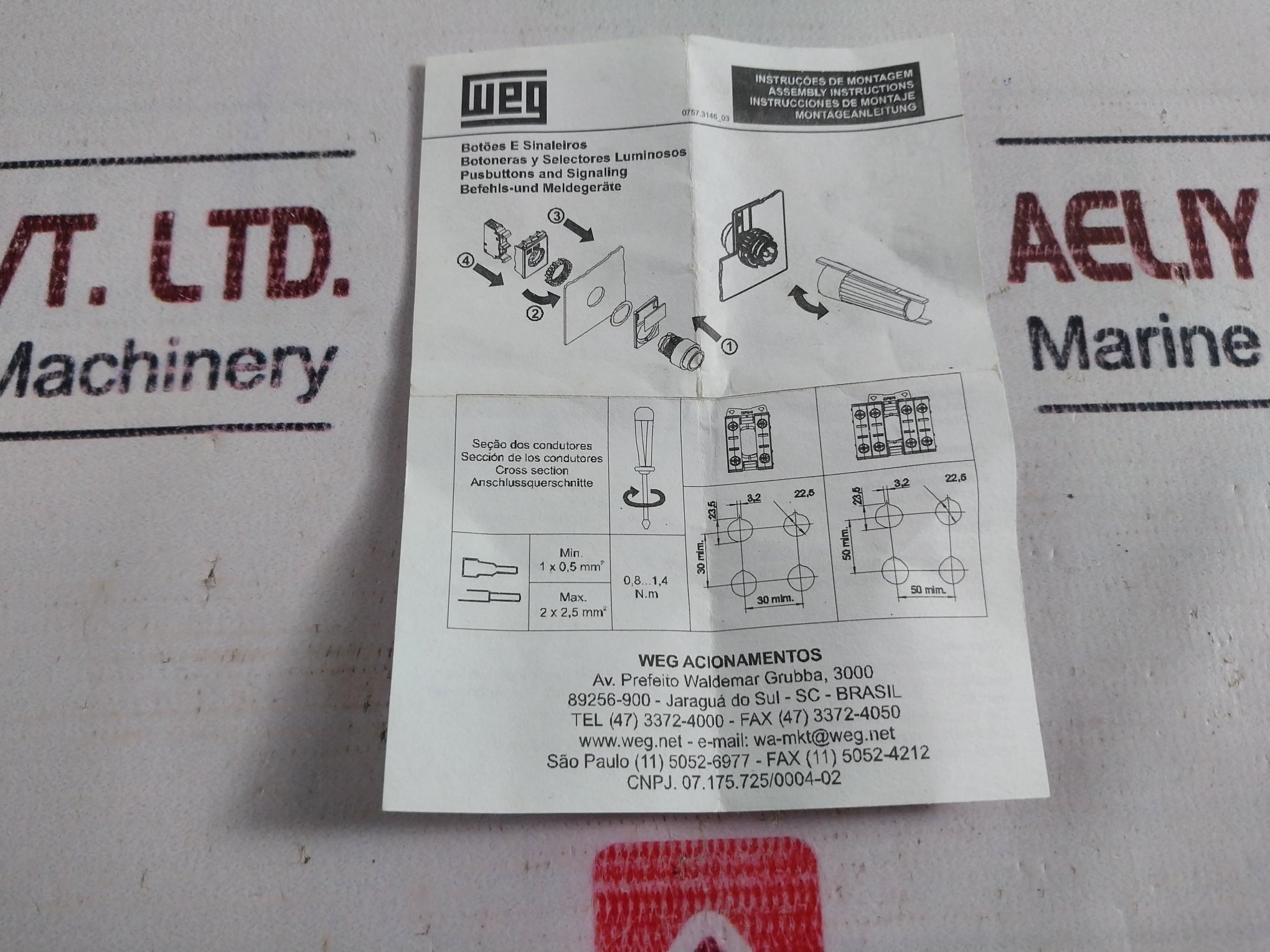 Lot Of 2X Weg CSW-BFI2 Pushbutton And Signaling Switch