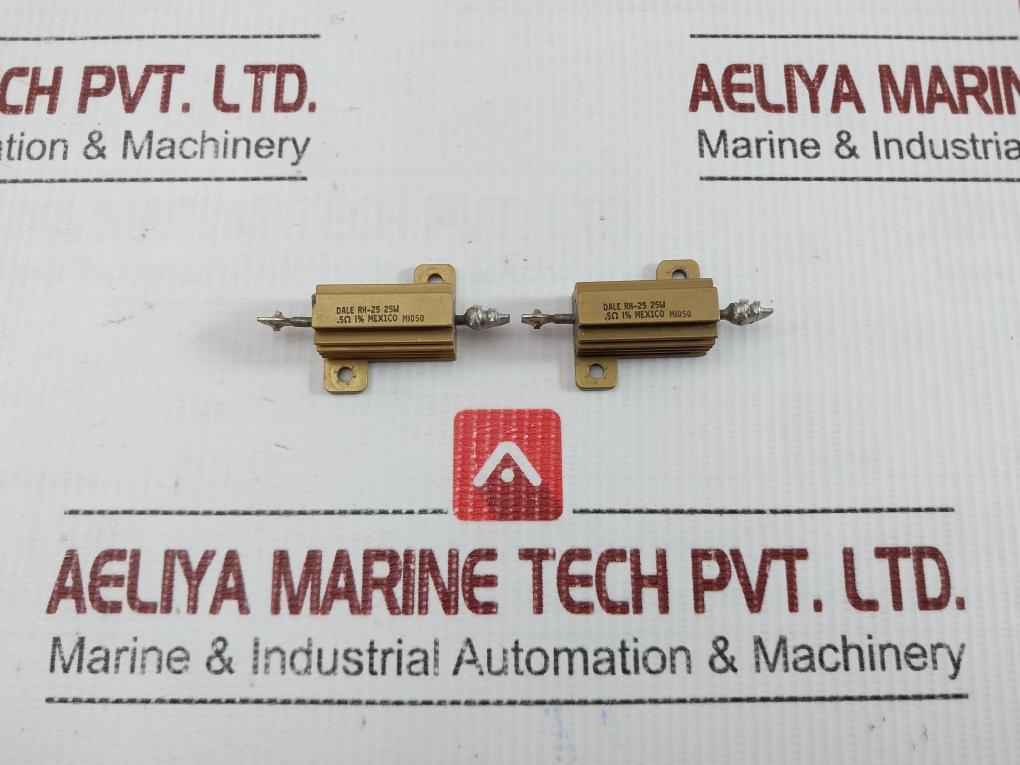 Lot Of 2X Wirewound Resistor Chassis-mount Rh-25 25 W Dale 0.5Ω