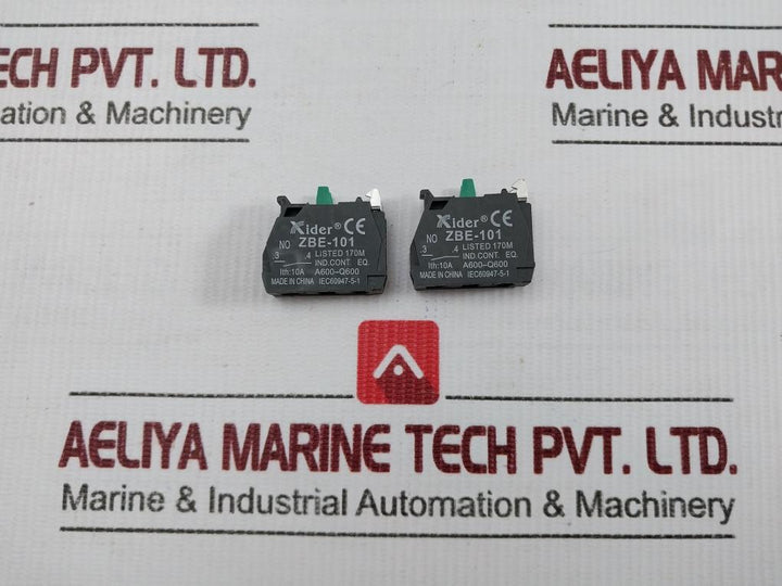 Lot Of 2X Xider Single Contact Block 240V 6A Part No Zbe-101