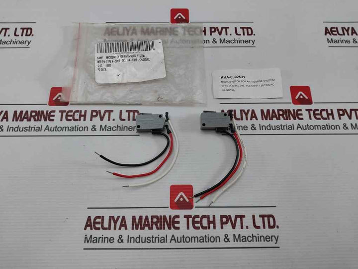 Lot Of 2X Yamatake-honeywell V-5211E-043 Microswitch For Anti-surge System 11A 2