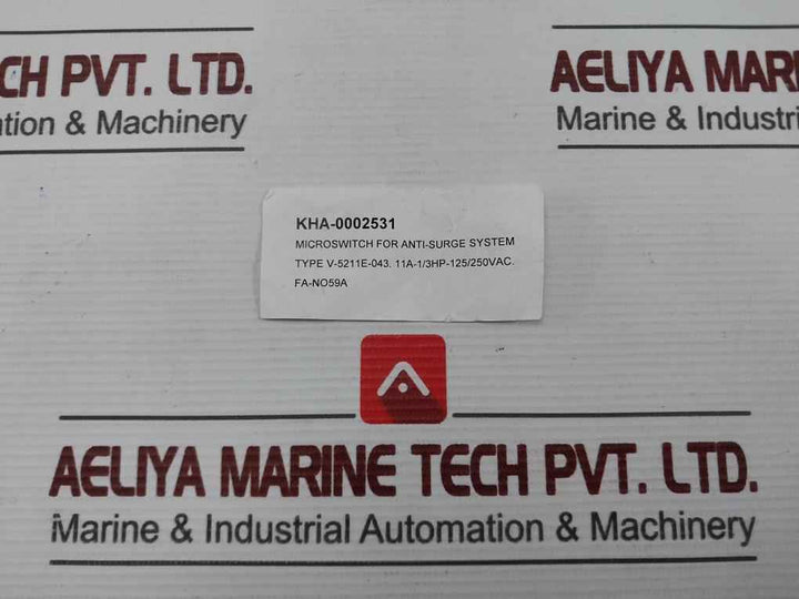 Lot Of 2X Yamatake-honeywell V-5211E-043 Microswitch For Anti-surge System 11A 2
