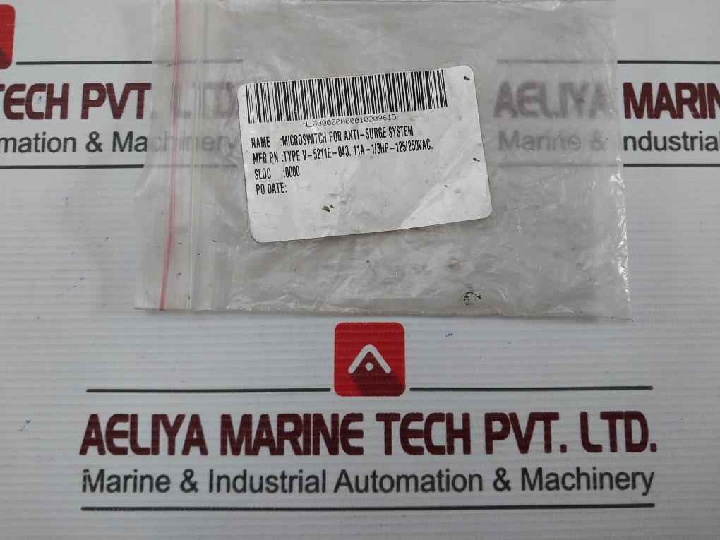 Lot Of 2X Yamatake-honeywell V-5211E-043 Microswitch For Anti-surge System 11A 2
