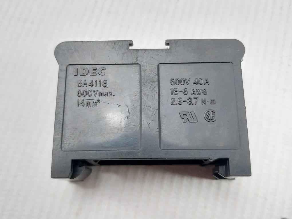 Lot Of 2x Idec Ba411s Series Terminal Block 600v Max 16-6 Awg