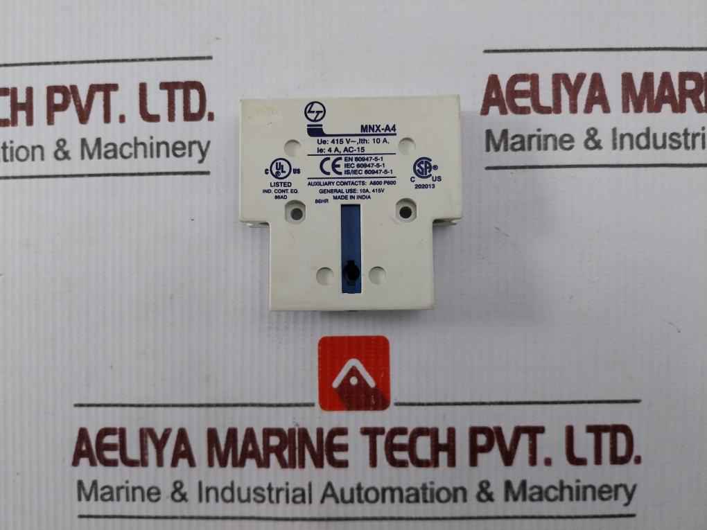 Lot Of 2x Larsen Toubro Mnx-a4 Auxiliary Add On Contact Block 10a 415v