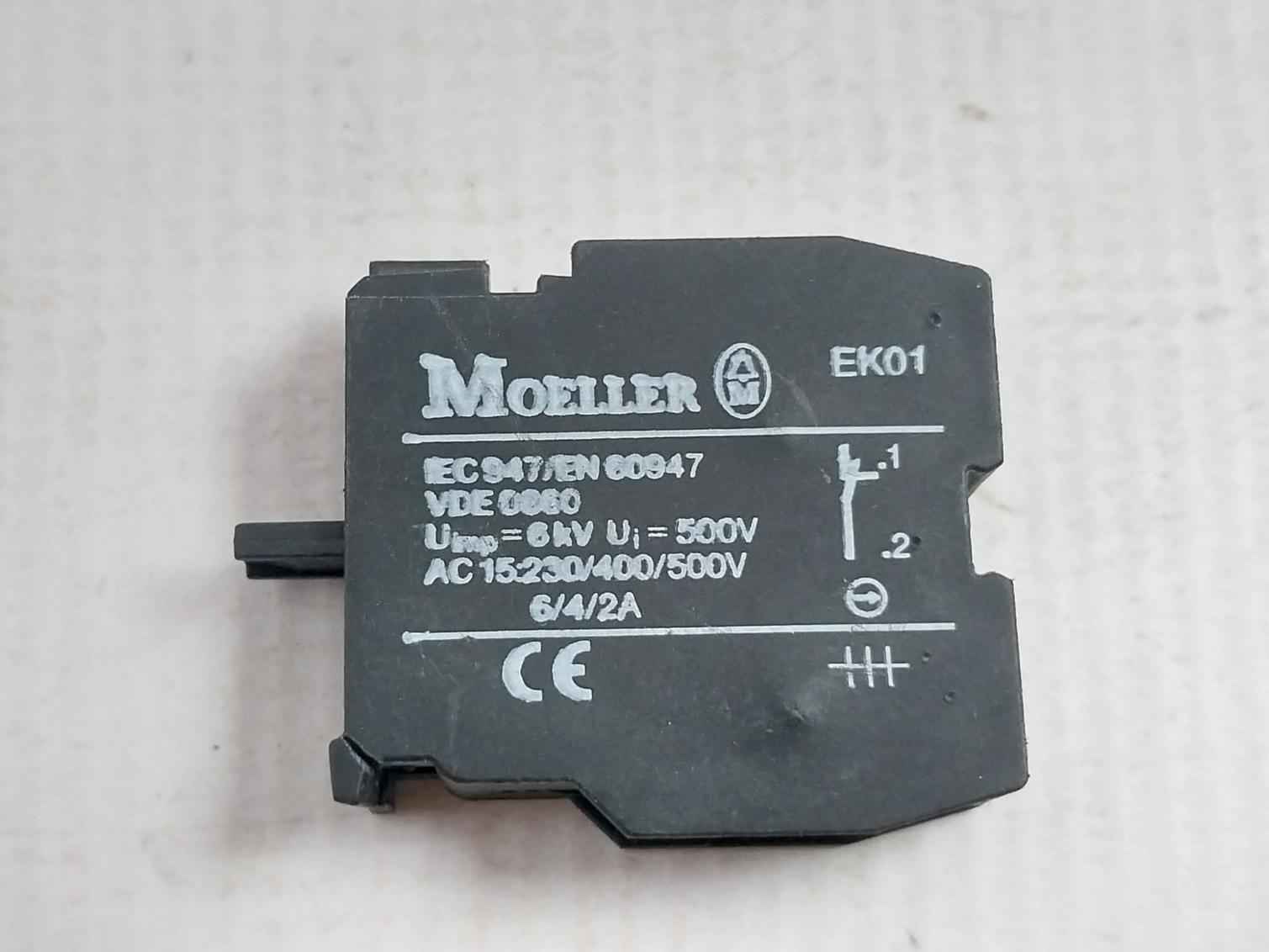 Lot Of 2x Moeller Ek01 Contact Block 6kv 10a 600v/a600 Q300