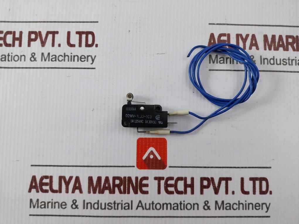 Lot Of 2x Omron D2mv-1l22-1c3 Miniature Basic Microswitch W/ Cable 125vac 1a