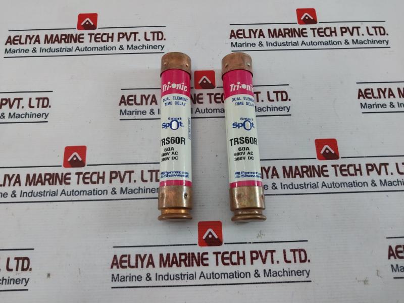 Lot of 2X Tri-onic TRS60R Smart Spot Dual Element Time Delay Fuse 60A 600Vac