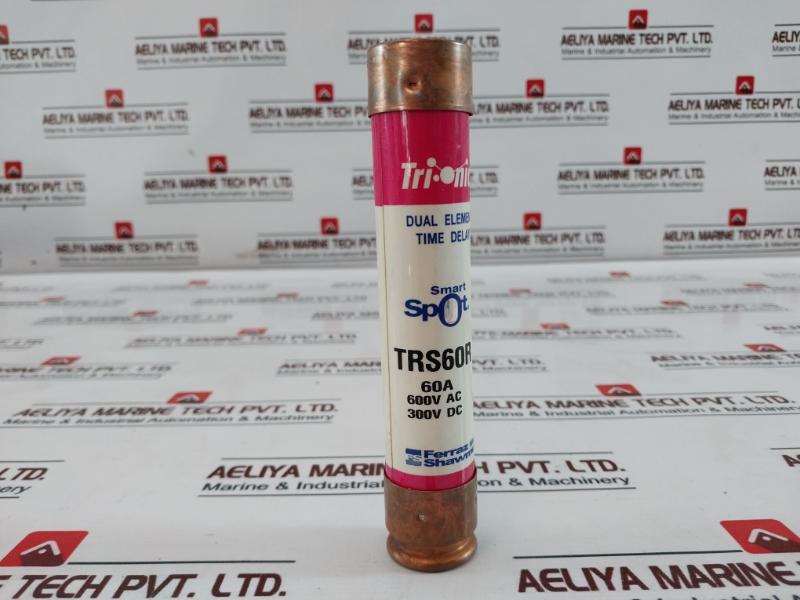 Lot of 2X Tri-onic TRS60R Smart Spot Dual Element Time Delay Fuse 60A 600Vac