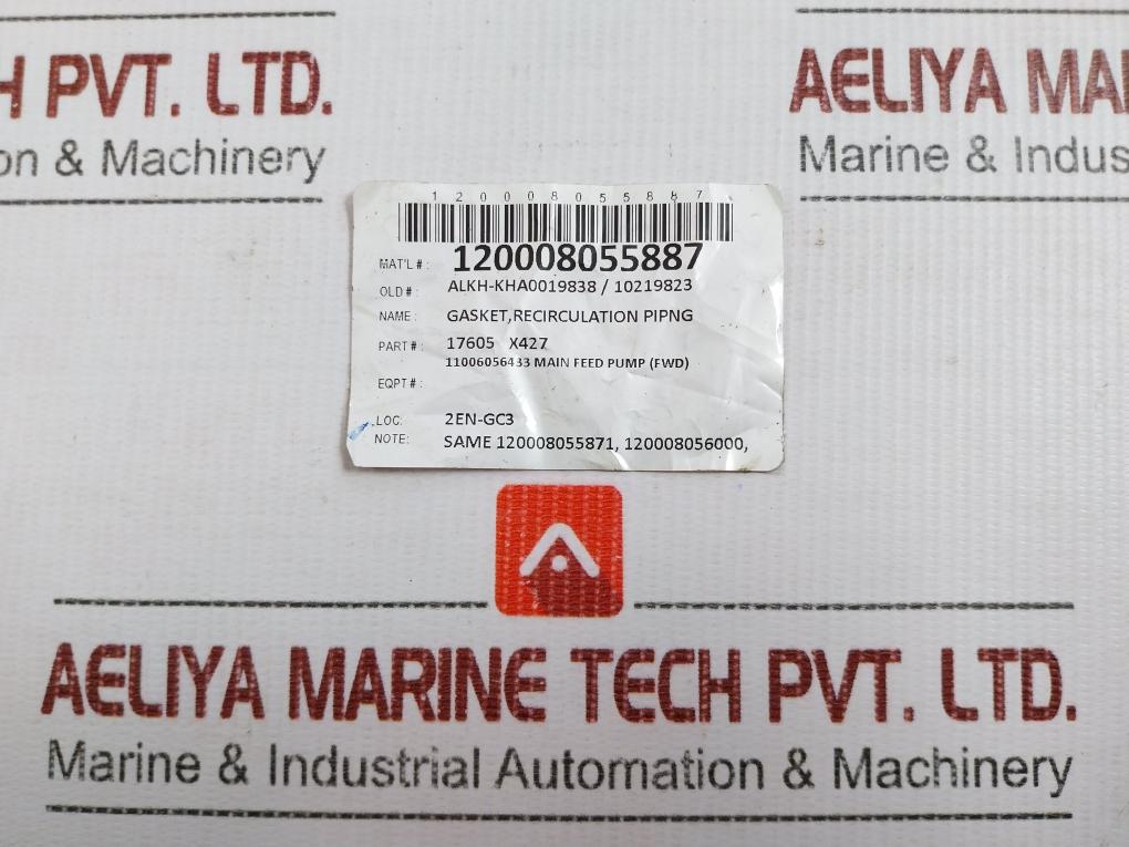 Lot Of 3X 17605 X427 Gasket, Recirculatoin Piping Weight: 50 Gm