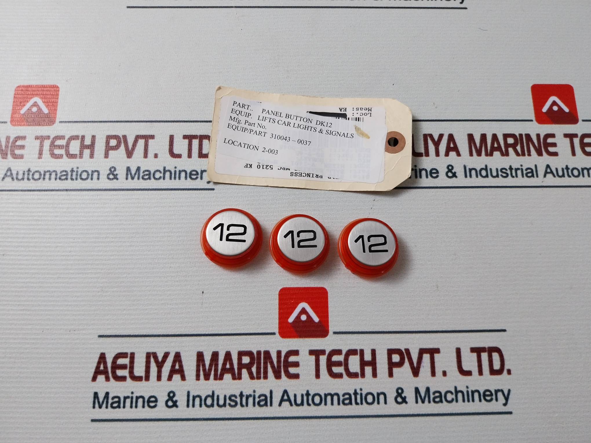 Lot of 3X 310043-0037 Panel Button DK12