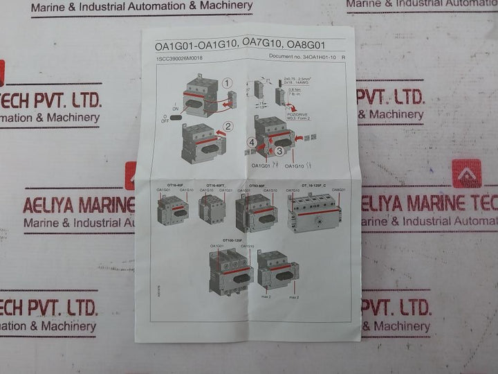 Lot of 3X ABB OA3G01 Auxiliary Contact for Switch Fuse Unit 690V 16A A600-R300