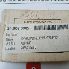 Pack of 3X ALLEN WEST OLRHYE Overload Relay Heater Pack 24.006.0062