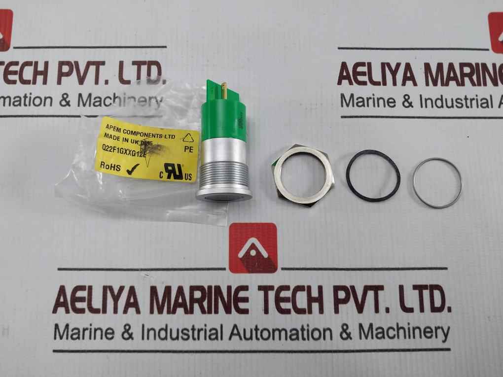 Lot Of 3X Apem Q22F1Gxxg12E Green Panel Indicator Light 250V 10A Apem2915