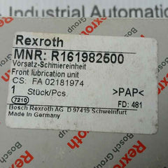 Lot Of 3X Bosch Rexroth R161982500 Front Lubrication Unit Fd:481