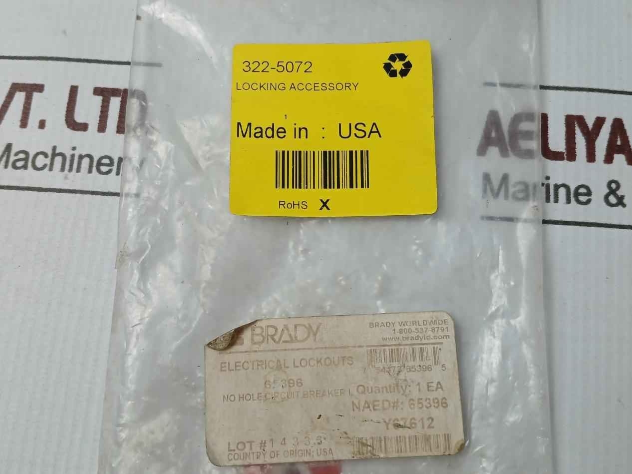 Lot Of 3X Brady 322-5072 "No-hole" Circuit Breaker Lock-out Rev B 277V
