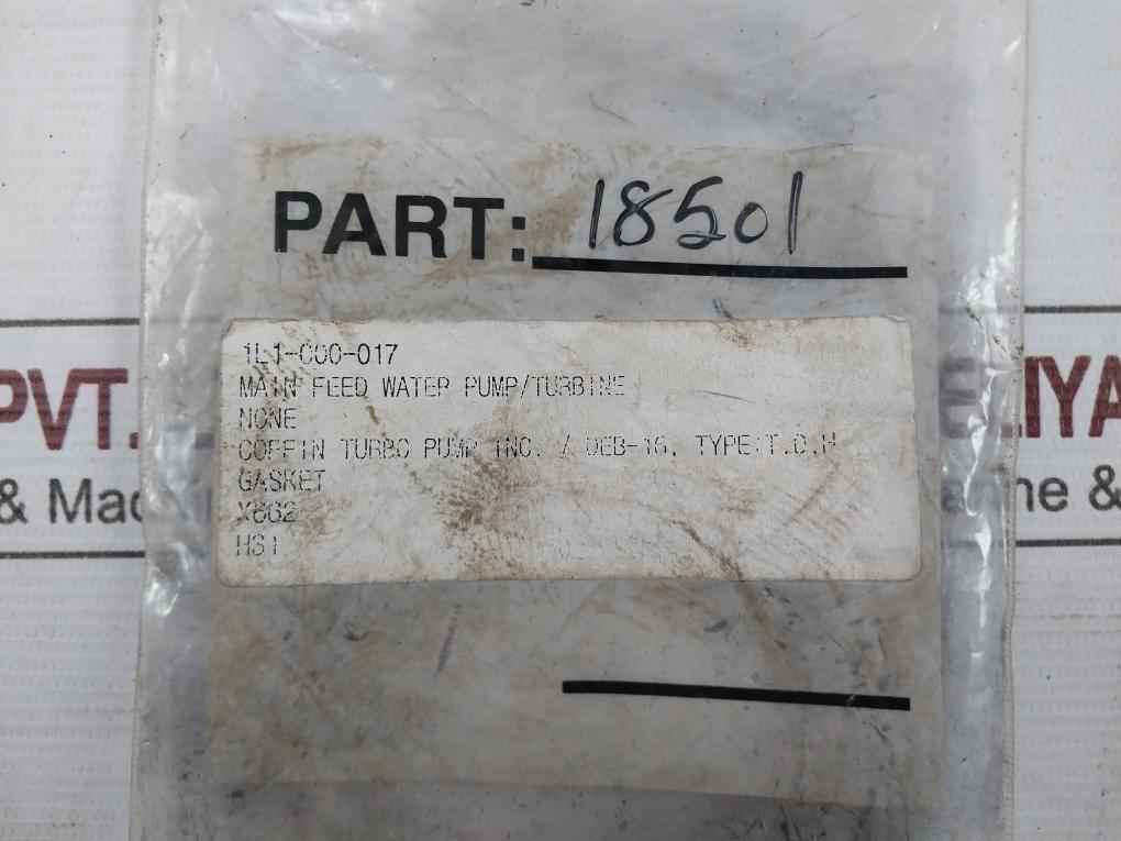 Lot Of 3X Coffin Turbo Pump X662 Gasket For Main Feed Water Pump/Turbine 18501