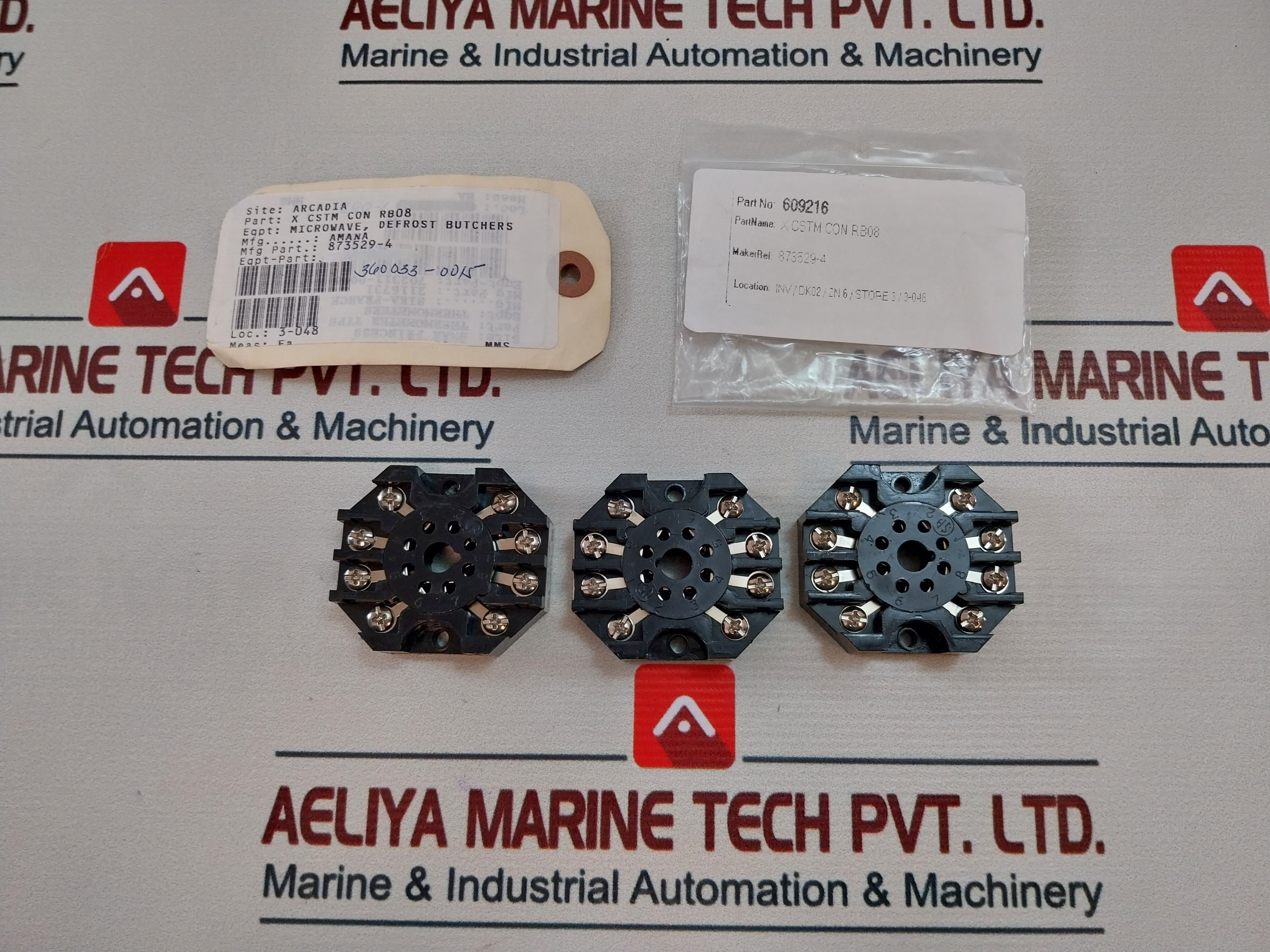 Lot Of 3X Custom Connector RB08 Relay Socket 873529-4