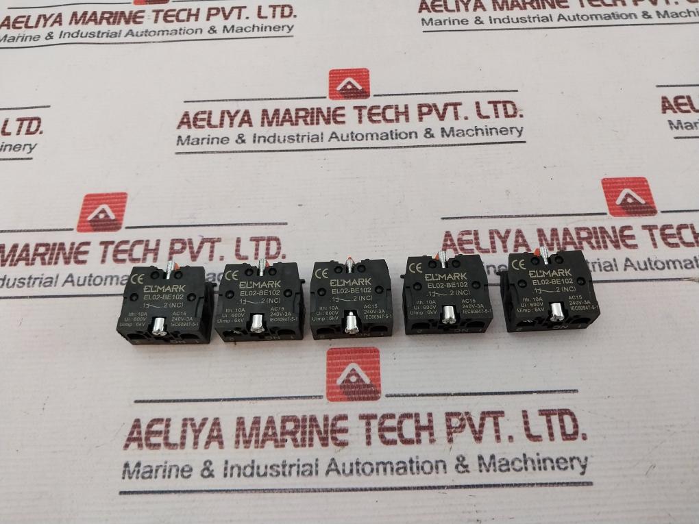 Lot of 3X Elmark EL02-BE102 Auxiliary Contact 600V 10A 6KV
