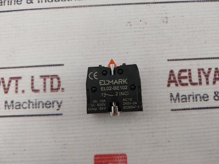 Lot of 3X Elmark EL02-BE102 Auxiliary Contact 600V 10A 6KV