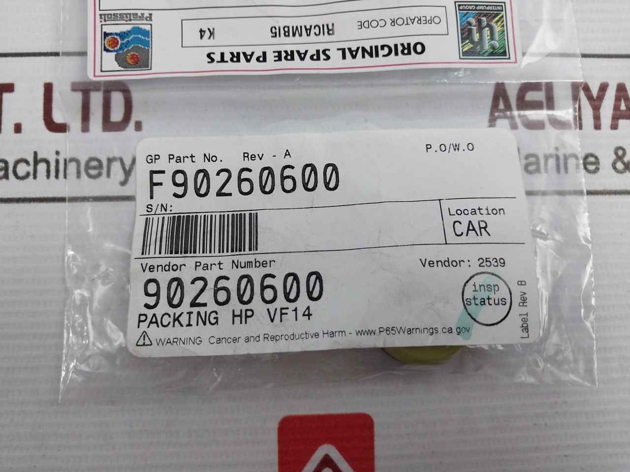 Lot Of 3X General Pump F90260600 Packing Seal Hp Vf14 Interpump 14X24X11.1Mm