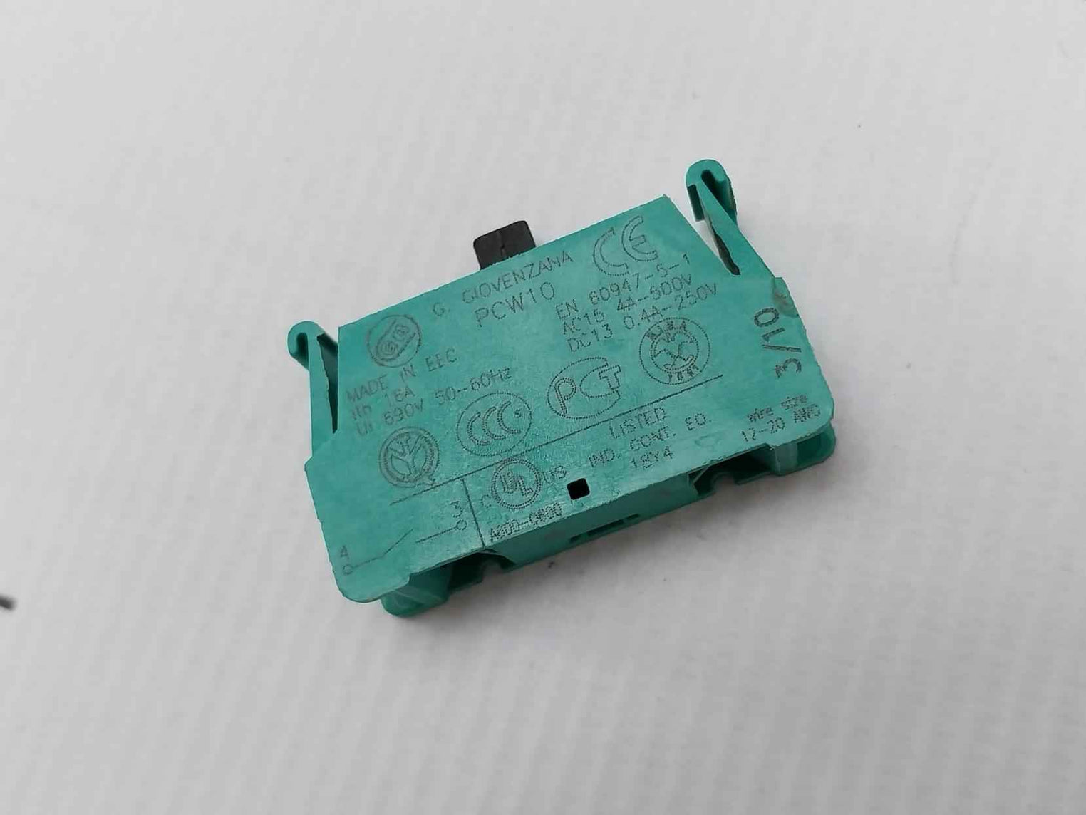 Lot Of 3X Giovenzana Pcw10 Contact Block 16A 690V 50-60Hz A600-q600