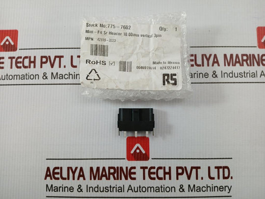 Lot Of 3X Headers & Wire Housings 3Pin Molex 42819-3223