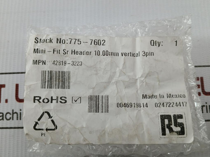 Lot Of 3X Headers & Wire Housings 3Pin Molex 42819-3223