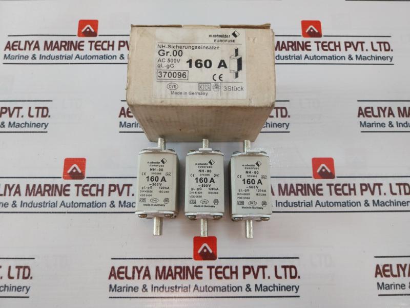 Lot of 3X M.SCHNEIDER 370096 Eurofuse AC 500V/160A