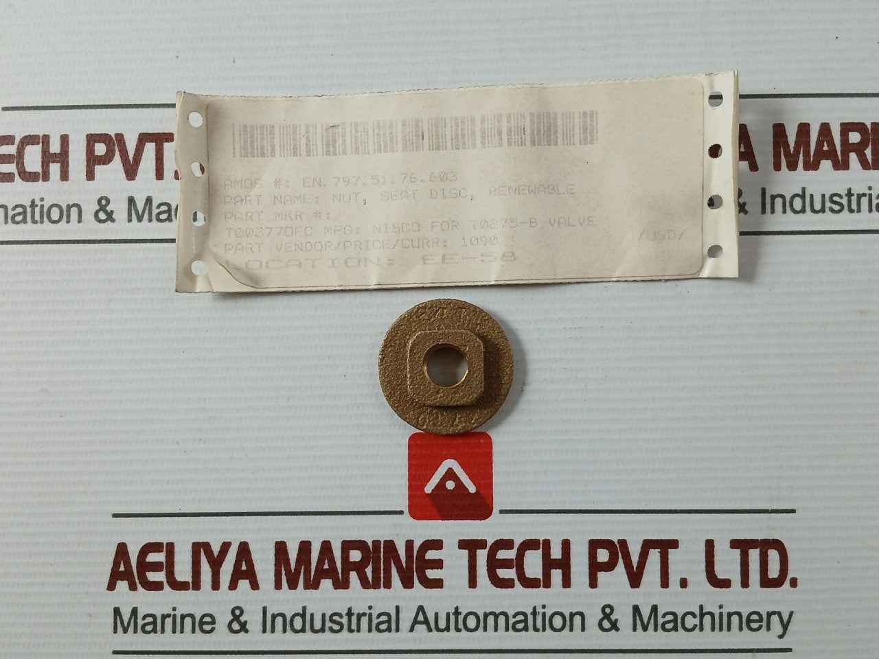 Lot Of 3X Nibco T003770Fc Nut Seat Disc Renewable For T0275-b Valve