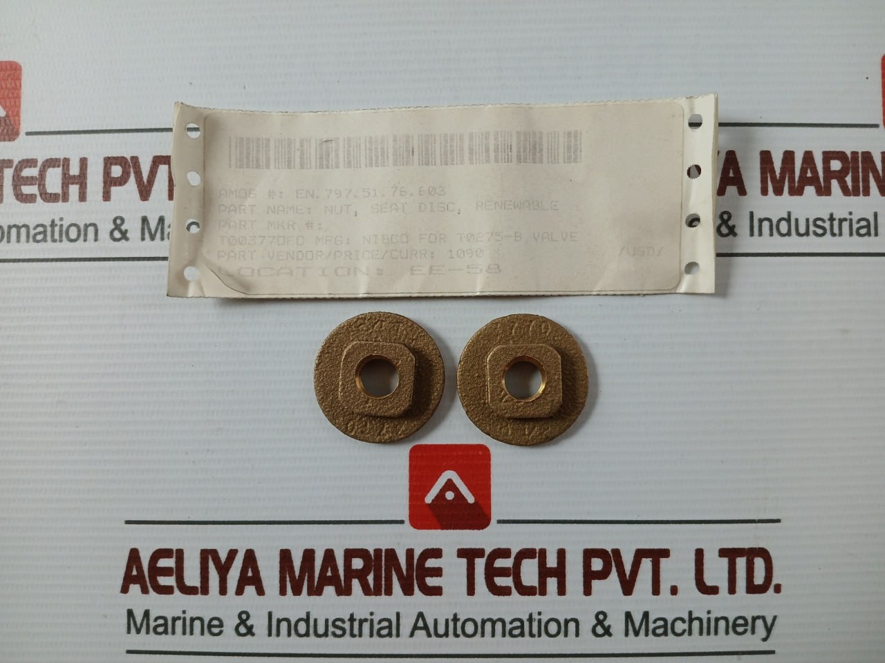 Lot Of 3X Nibco T003770Fc Nut Seat Disc Renewable For T0275-b Valve