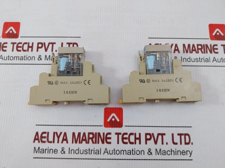 Lot Of 3X Omron Interface Relay With Socket 24V Dc G2R-2-sni(S)