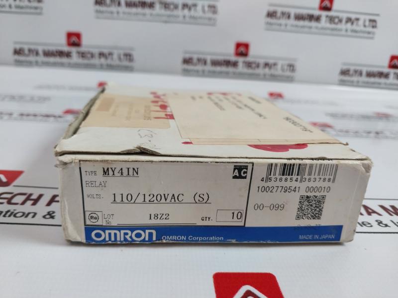 Lot of 3X Omron MY4IN Relay Volts: 110/120vac (S) 18Z2Y1 5A 250VAC/5A 30VDC