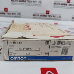 Lot of 3X Omron MY4IN Relay Volts: 110/120vac (S) 18Z2Y1 5A 250VAC/5A 30VDC