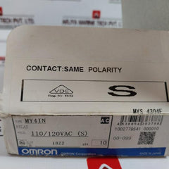 Lot of 3X Omron MY4IN Relay Volts: 110/120vac (S) 18Z2Y1 5A 250VAC/5A 30VDC
