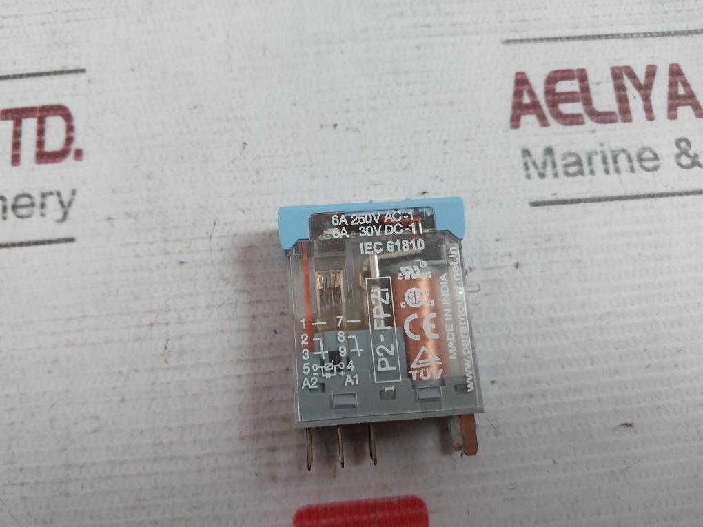 Lot of 3X Paramount P2-FPZI Relay DC 24V 6A 250V 30V IEC 61810