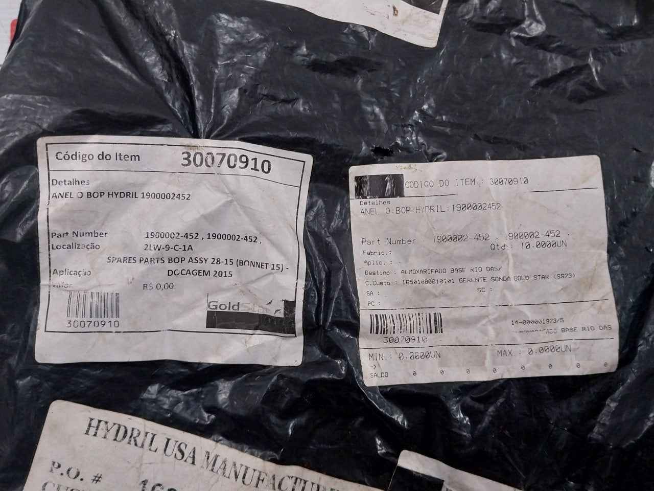 Lot Of 3X Parker N0552 2-452 Anel O Bop O-ring For Spare Part Assy 28-15 Rev F2