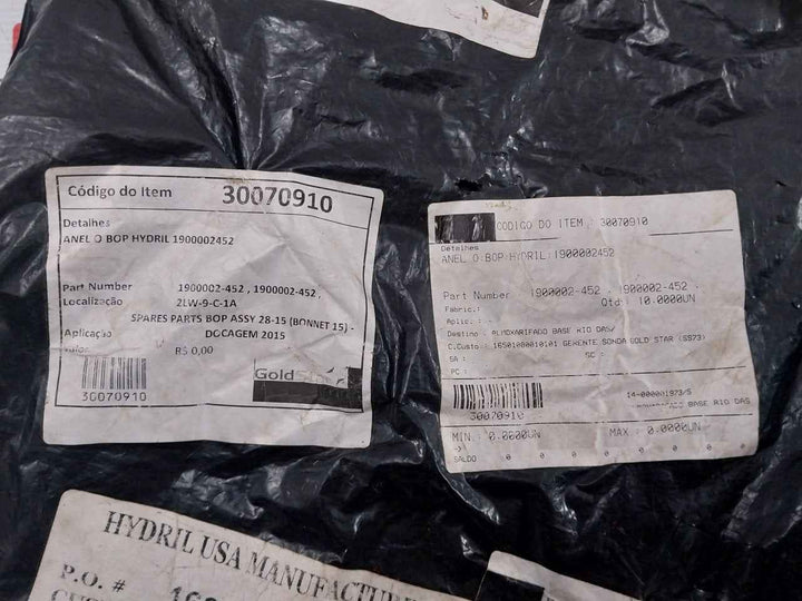 Lot Of 3X Parker N0552 2-452 Anel O Bop O-ring For Spare Part Assy 28-15 Rev F2