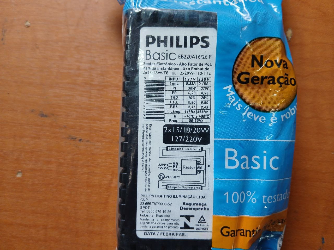 Philips Eb220A16/26 P Electronic Fluorescent Ballast 127V 220V 50-60Hz