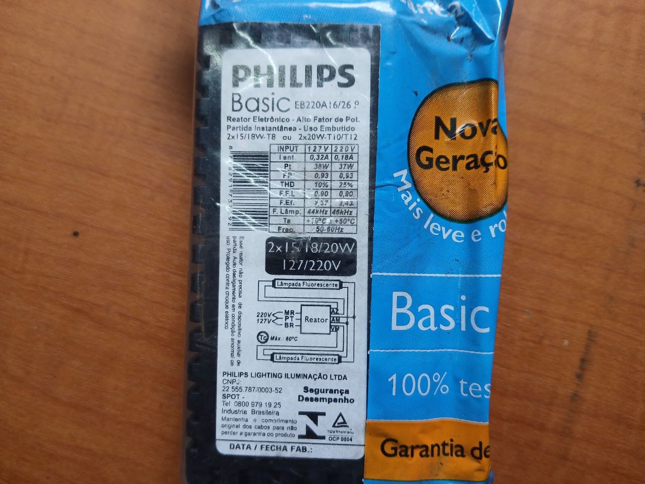 Philips Eb220A16/26 P Electronic Fluorescent Ballast 127V 220V 50-60Hz