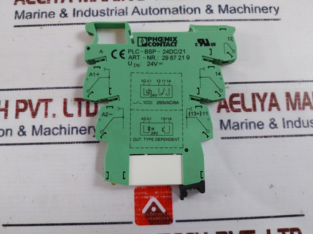 Lot Of 3X Phoenix Contact Plc-bsp-24Dc/21 Power Relay With Base