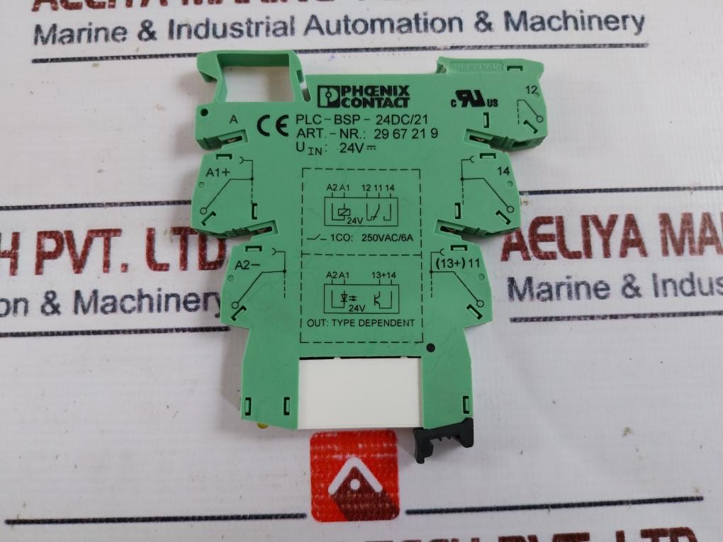 Lot Of 3X Phoenix Contact Plc-bsp-24Dc/21 Relay Base W/ Power Relay 2961121 24V