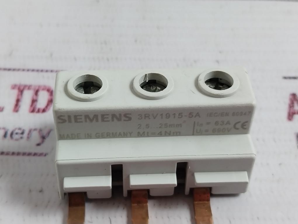 Lot Of 3X Siemens 3Rv1915-5A Supply Terminal 63A 690V