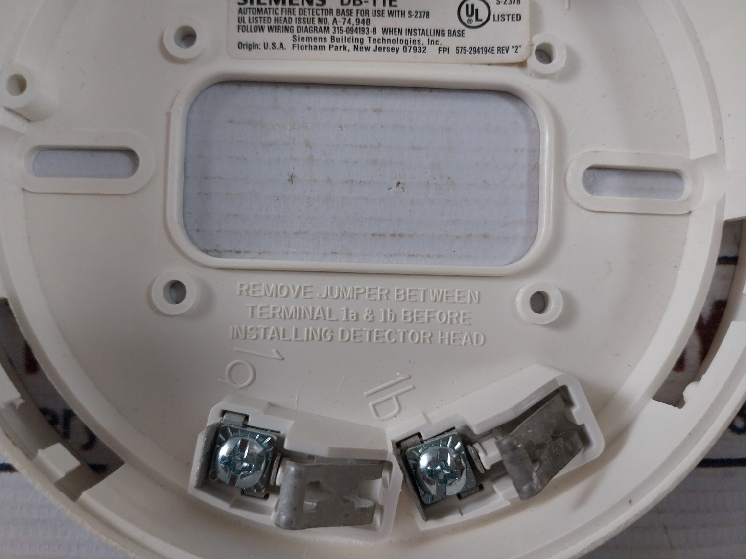 Lot Of 3X Siemens Db-11E Automatic Fire Detector Base For Use With S-2378